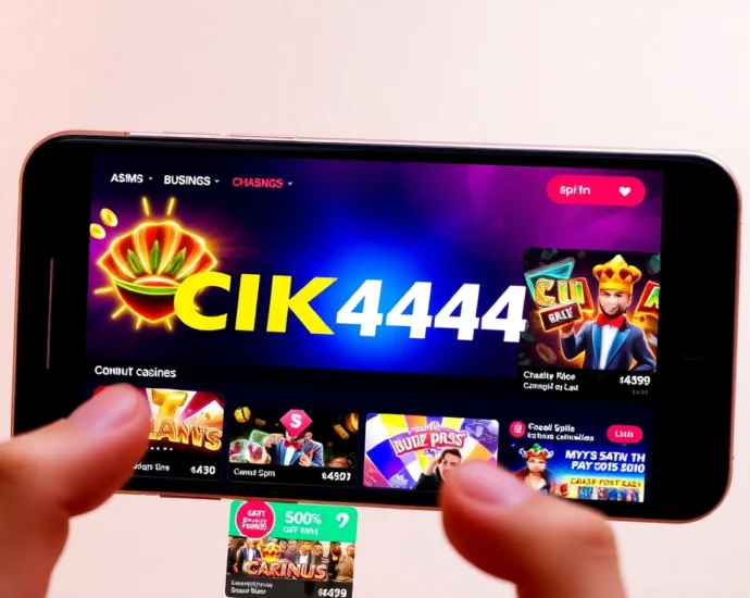 Login screen of ck4444 com app showing top casino games and vibrant graphics for user engagement and seamless gaming experience