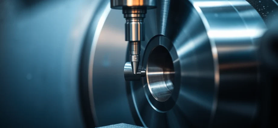 Detail of wendeplatten drehen in der Metallbearbeitung mit scharfen, präzisen Schneidplatten in einer CNC-Maschine, hervorgehoben für optimale Schnittqualität.