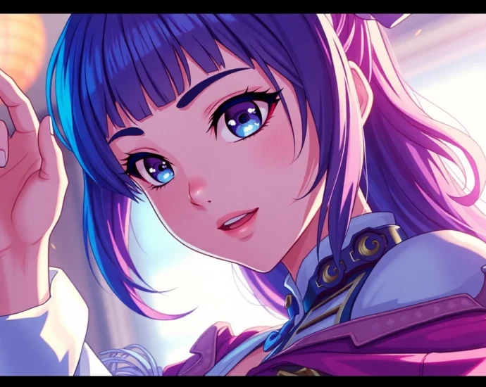 AI generated hentai artwork showing a detailed anime female character with expressive features and vibrant colors, designed for realistic visual impact.