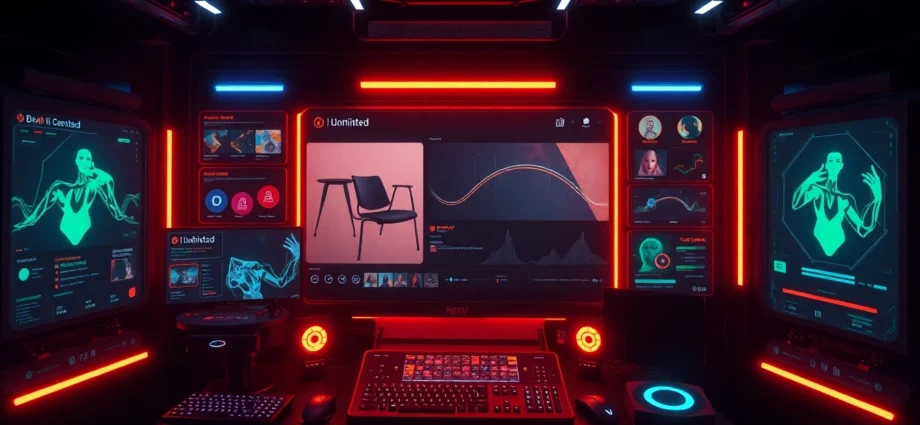 Engaging image showcasing a no limit NSFW AI generator with vibrant neon visuals and unrestricted creative freedom for users.
