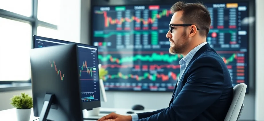 Buying Shares UK A professional analyzing stock charts for smart investment decisions