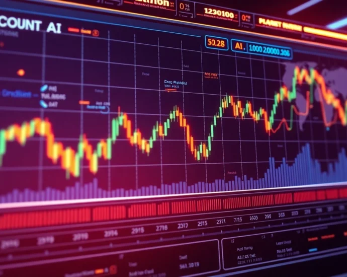 Advanced aicoin trading platform showing real-time analytics with engaging visual dashboard for