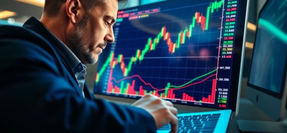 Trading view platform showcasing a detailed financial chart with data points and technical